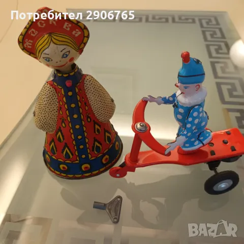 Стара механична ламаринена играчка с ключ работеща, снимка 16 - Колекции - 48144356