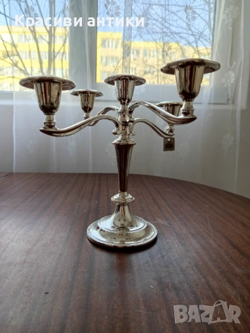 Свешник, красив, висок, посребрен, снимка 10 - Антикварни и старинни предмети - 52621808