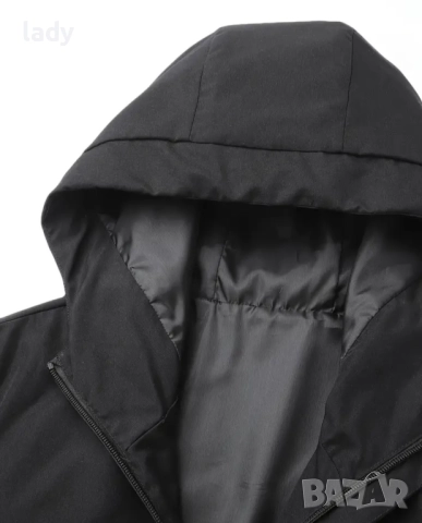 Мъжко яке с качулка и висока яка. Ветроустойчиво, свободна кройка.  ., снимка 4 - Якета - 52796876