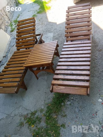 Комплект шезлонги и маса , снимка 2 - Градински мебели, декорация  - 41061466