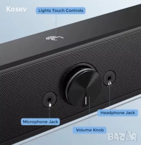 	Kомпютърни високоговорители LEERFEI-E1415-RGB, Plug&Play, AUX 3,5 мм жак, 16 инча, снимка 4 - Тонколони - 49312833