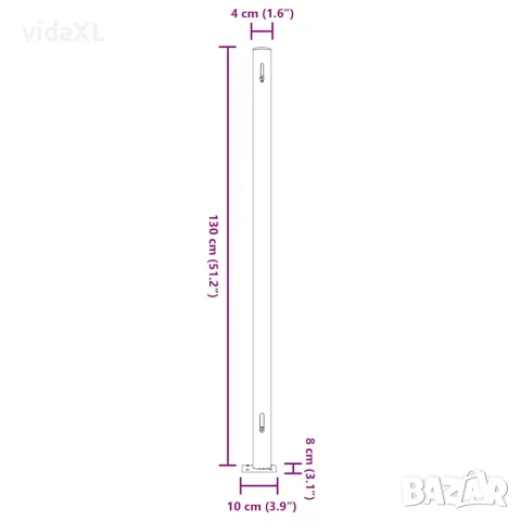 vidaXL Прибираща се дворна странична тента, 220x514 см, кремава, снимка 10 - Огради и мрежи - 56146624