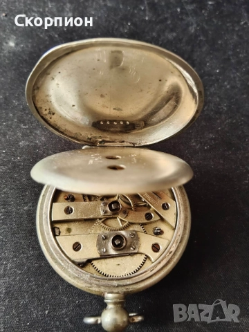 Швейцарски джобен часовник 1900г. с посребрени капаци - с ключе - ПЕРФЕКТЕН - ПРОМОЦИЯ, снимка 15 - Джобни - 48835833