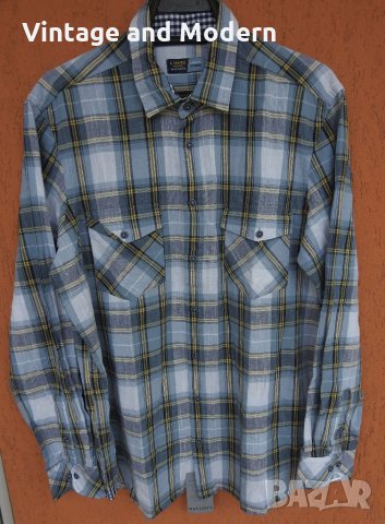 Нова мъжка карирана риза с дълъг ръкав Watson's (M), снимка 1 - Ризи - 34412212