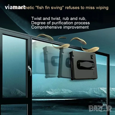 Робот за почистване на прозорци Puruikai HCR-21B, 3200 Pa, Смарт управление, автоматично пръскане, снимка 2 - Прахосмукачки - 50527087