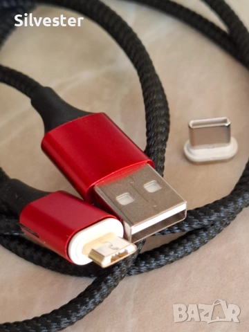 USB кабел с магнитни пинчета 2 броя, чисто нов , снимка 3 - USB кабели - 52425901