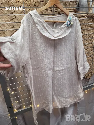 ЛЕНЕНА блуза,.риза с цветя макси модел- XXL , снимка 1