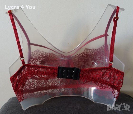Дантелено бюстие в бордо, снимка 3 - Бельо - 34787786