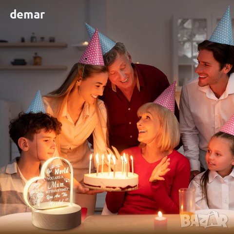 Уникална LED нощна лампа акрилно гравирана, подарък за жена, майка, за рожден ден, 8 март, снимка 6 - Други - 44374528