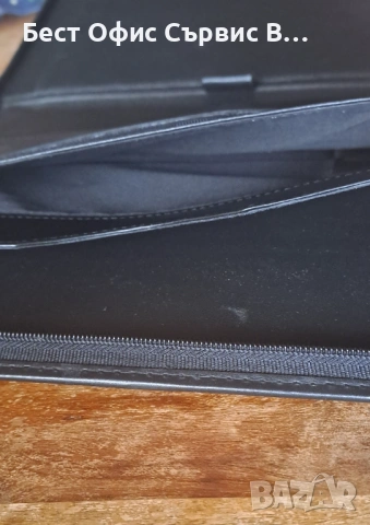 папка за документи естествена кожа черна с цип А4 внос от Италия , снимка 3 - Ученически пособия, канцеларски материали - 52554618