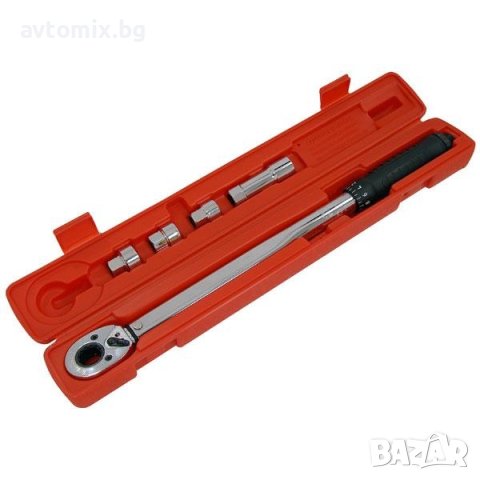  Динамометричен ключ Neilsen Tools 10 - 210nm с централен отвор, удължение и накрайници 