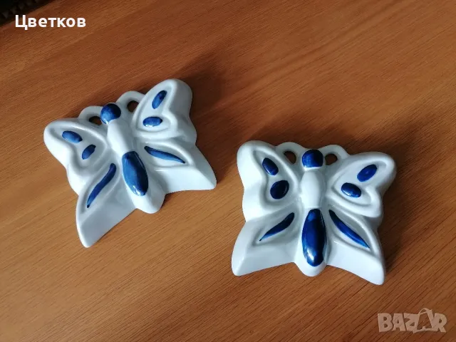 Керамични пеперуди 2 бр., снимка 2 - Декорация за дома - 49617237