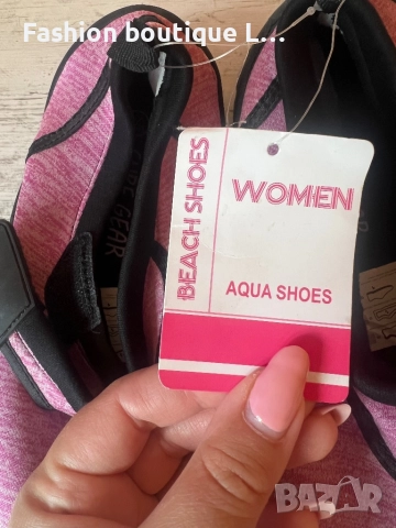 Нови дамски аква обувки 40-41 номер с етикета в розов цвят с черни гумени подметки 🩷🖤, снимка 4 - Други - 51893155