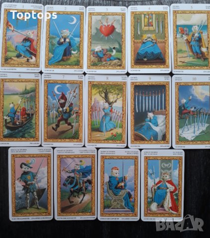Таро карти с котки: White Cats Tarot & Black Cats Tarot & Weird Cat Tarot, снимка 6 - Карти за игра - 34171461