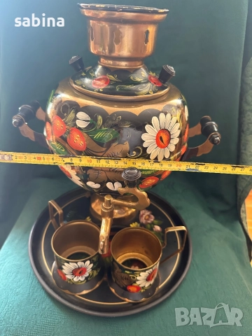 Продавам нов ръчно рисуван самовар, снимка 7 - Антикварни и старинни предмети - 48092863