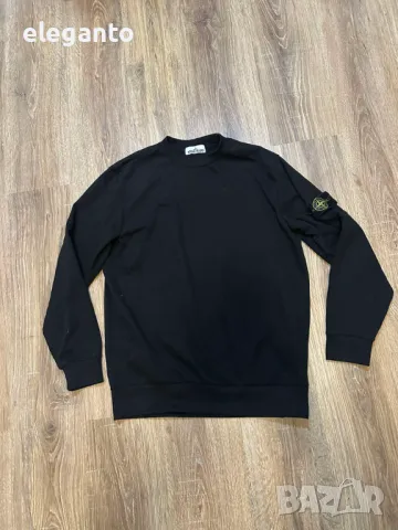 Мъжки суичър Stone Island  Crew Neck Black Sweater Y2K  , L размер 
