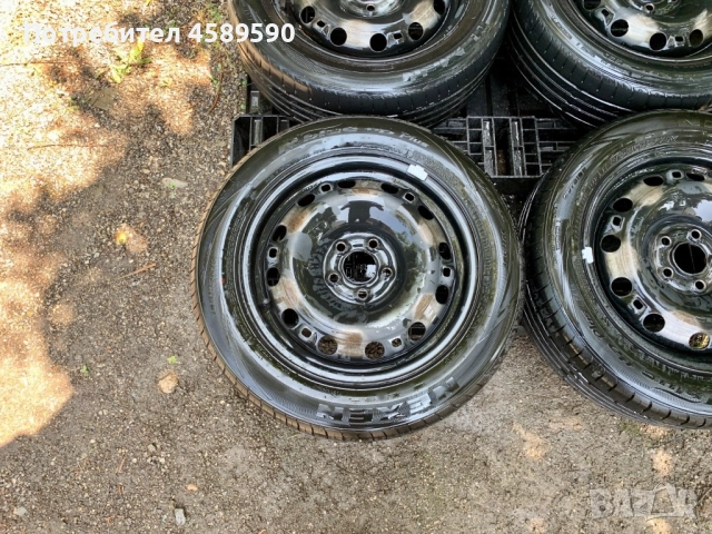 4бр.Оригинални железни джанти 15цола 5x100 + ГУМИ 195/55/15 за Vw,Audi,Skoda,Seat, снимка 5 - Гуми и джанти - 51809093