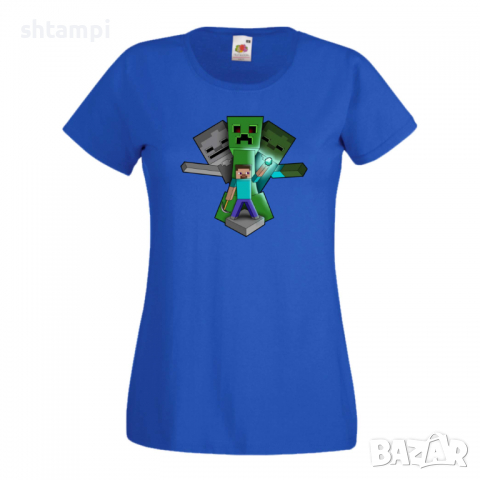 Дамска тениска Steve Diamond майнкрафт Minecraft,Игра,Забавление,подарък,Изненада,Рожден Ден., снимка 6 - Тениски - 36521392