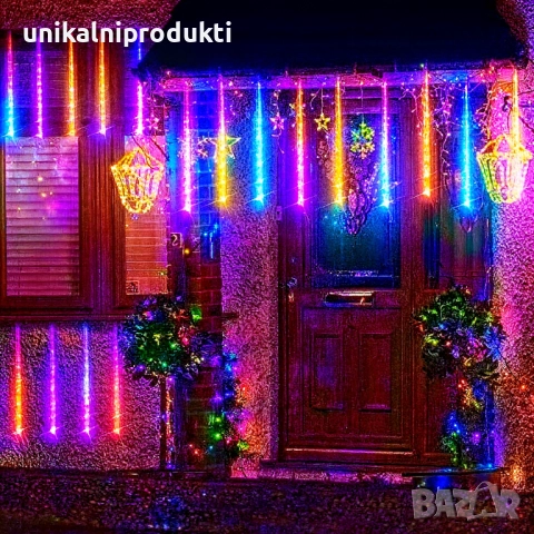 НОВО ПАДАЩ СНЯГ Коледни външни лампички 3м х 80см с 8 изстрелващи функции студено бяла светлина , снимка 2 - Лед осветление - 52666546