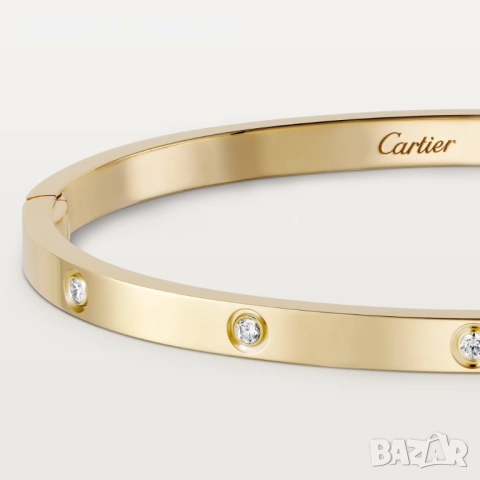 CARTIER Love Gold 10 Diamonds Small Model Гривна с Отверка, снимка 12 - Гривни - 52821378