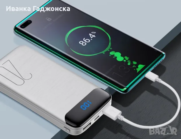 Преносима батерия KLGO KP-89 POWER BANK, 20000mAh с LED дисплей, снимка 3 - Оригинални батерии - 55842259