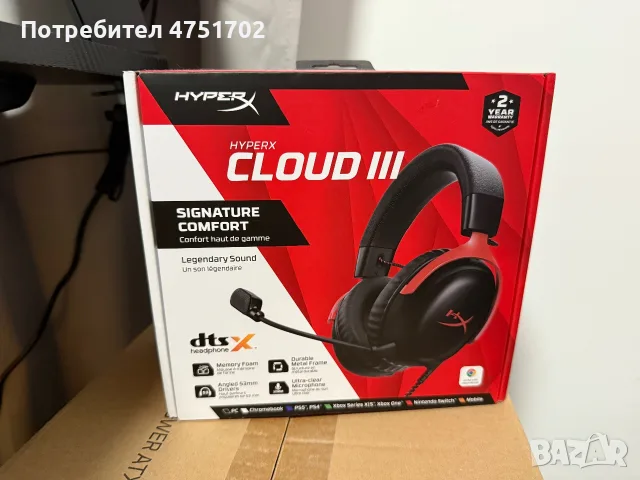 HyperX QuadCast + HyperX Cloud III – комплект, снимка 5 - Слушалки за компютър - 55851298