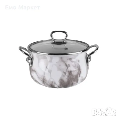 Тенджера Goldmann GM 8017-20W, 22/24/26 Емайл, Индукция, Бял/ Мрамор, снимка 7 - Съдове за готвене - 49412980