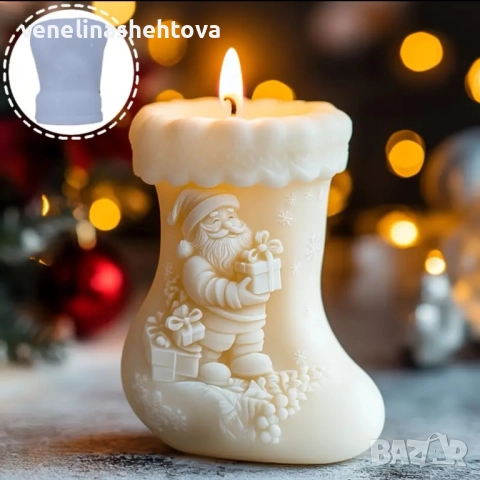 3D Коледен ботуш чорап силиконов молд форма свещи гипс сапун смола фондан шоколад 