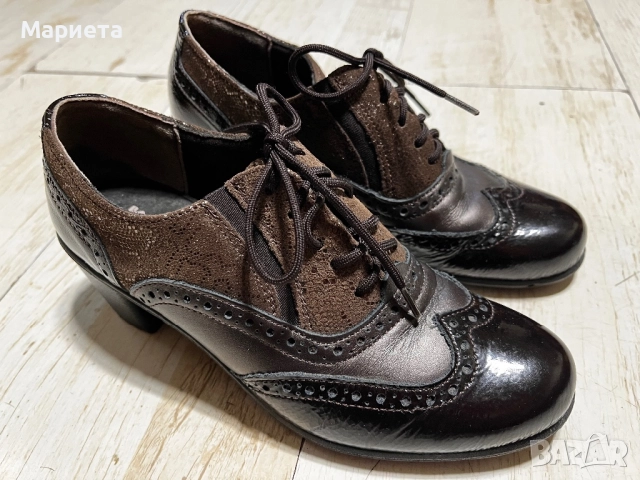 Тъмнокафяви Дамски обувки на ток естествена кожа 37 номер , снимка 4 - Дамски ежедневни обувки - 52092096
