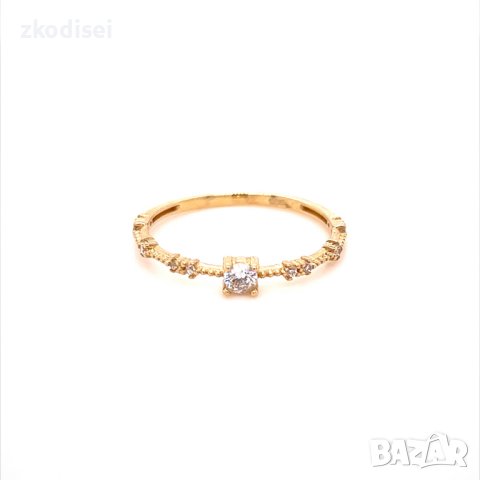 Златен дамски пръстен 1,09гр. размер:56 14кр. проба:585 модел:20049-3, снимка 1 - Пръстени - 42636945