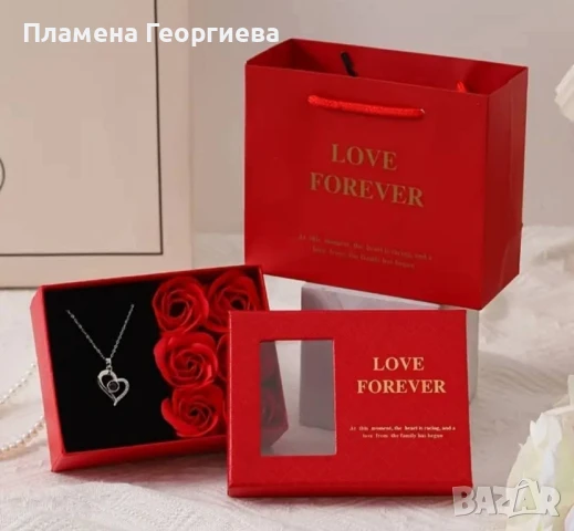 Комплект колие+сапунени рози, снимка 1