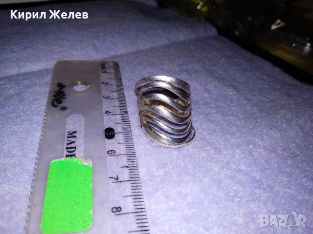 ЕФЕКТЕН АЖУРЕН МОДЕН СРЕБЪРЕН АРТ ПРЪСТЕН СРЕБРО 925 МАЙСТОРСКИ 36120, снимка 12 - Пръстени - 39471387