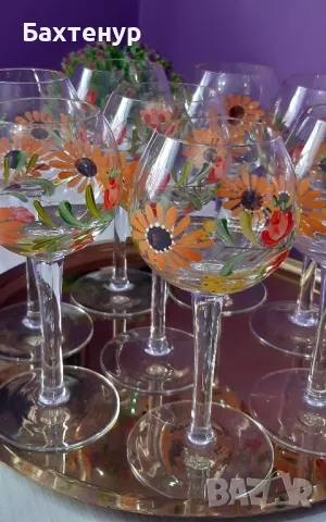 ръчно нарисувани чаши, снимка 3 - Антикварни и старинни предмети - 49590215