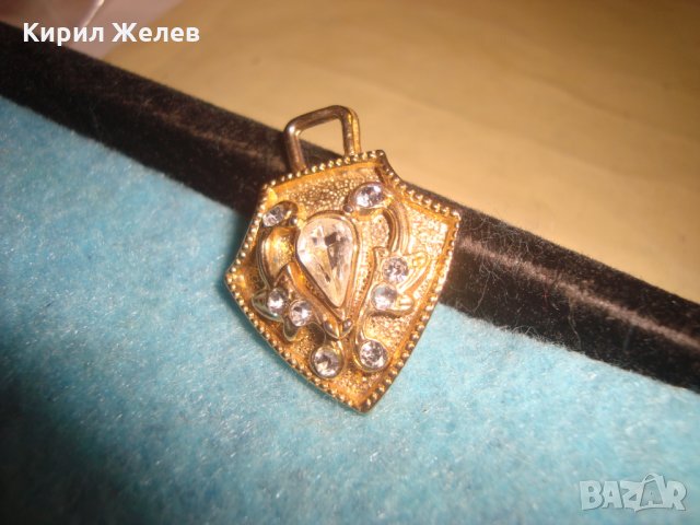 ПОЗЛАТЕН СТАР БРОНЗОВ АРТ ПЕНДАНТ ОРНАМЕНТИРАН с ВГРАДЕНИ ЦИРКОНИ РЕТРО ХЕРАЛДИЧЕН МЕДАЛЬОН 26656, снимка 8 - Антикварни и старинни предмети - 35666147