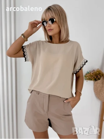 Дамска блуза с къси ръкави GENUA, 3цвята , снимка 5 - Тениски - 51022363