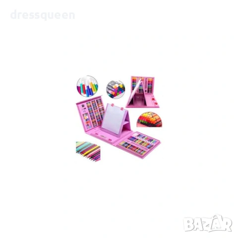 4731 Пълен комплект за рисуване 86 части – Акварели и цветни моливи в куфарче за момичета, снимка 7 - Рисуване и оцветяване - 53779352