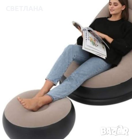 Надуваемо кресло с табуретка, снимка 2 - Дивани и мека мебел - 41820985