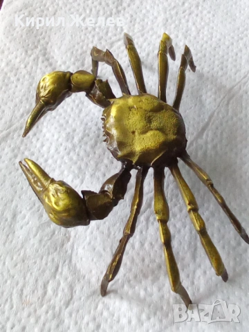 Бронзова фигурка на рак 24049, снимка 4 - Антикварни и старинни предмети - 53220857