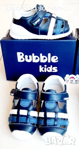№19-№24, Бебешки сандали за момче BUBBLE KIDS в синьо и в бяло, снимка 3 - Бебешки обувки - 33146670