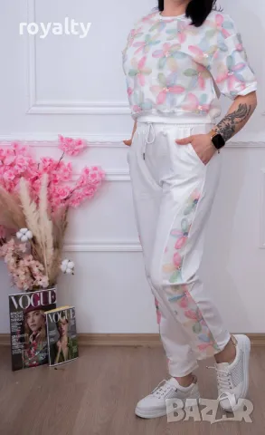 Пролетни дамски комплекти с флорални релефни мотиви Различни дизайни , снимка 4 - Комплекти - 49691547