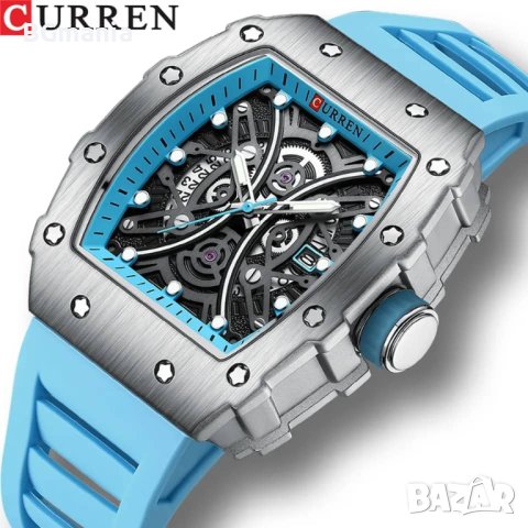 Мъжки часовник Curren Blue k8438c2 силиконова каишка
