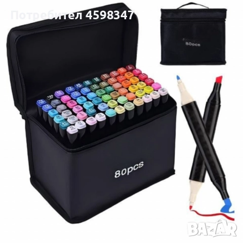 Комплект за рисуване от 150 части + Комплект за оцветяване и рисуване + Комплект от маркери , снимка 2 - Ученически пособия, канцеларски материали - 51583608