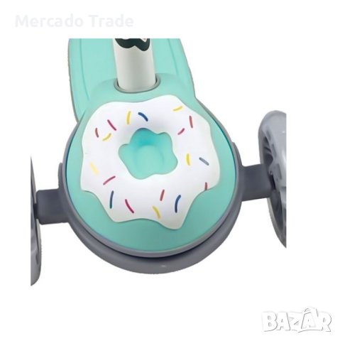 Тротинетка Mercado Trade, За деца, До 50кг., LED колела, 3D Donut, Зелен, снимка 2 - Скутери и тротинетки - 41395432