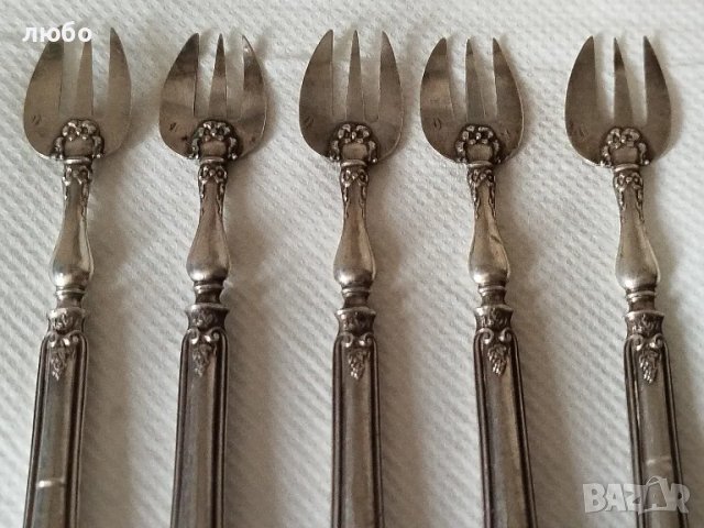 Сребърни Вилички за Сладко,Сребро 0,950, снимка 3 - Антикварни и старинни предмети - 48731070