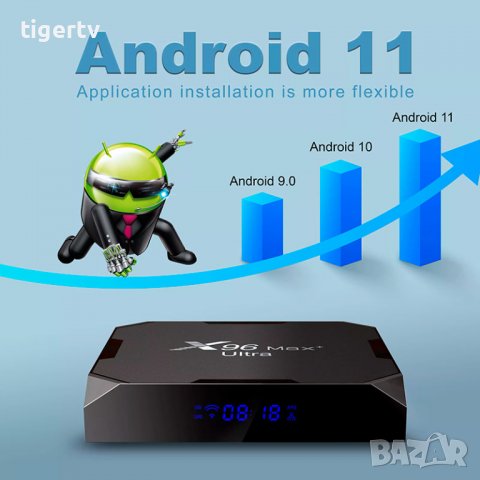 Най-нов Android TV Box X96 MAX+ ULTRA 32/64Gb S905X4 Android 11 Dual Band WiFi Гаранция 1г, снимка 8 - Плейъри, домашно кино, прожектори - 24219934