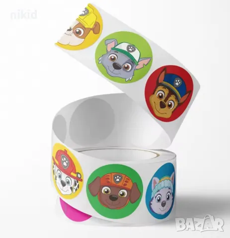 100 бр глави PAW Pes Patrol Пес Патрул кучета малки самозалепващи лепенки стикери ръчна подарък , снимка 4 - Други - 50023454