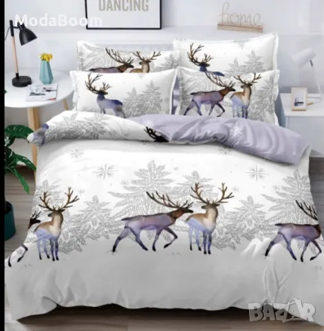 Различни цветове коледно спално бельо , снимка 4 - Спално бельо - 48179590