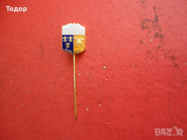 Страхотна пожарникарска значка знак бронз емайл 2, снимка 6 - Колекции - 52670721