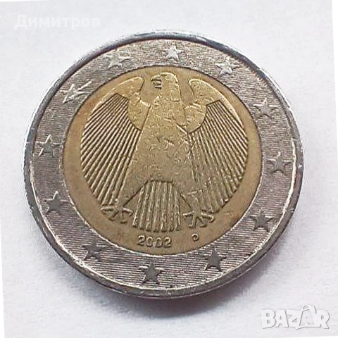 Монета 2 Euro Germany 2002 D Mint Error 