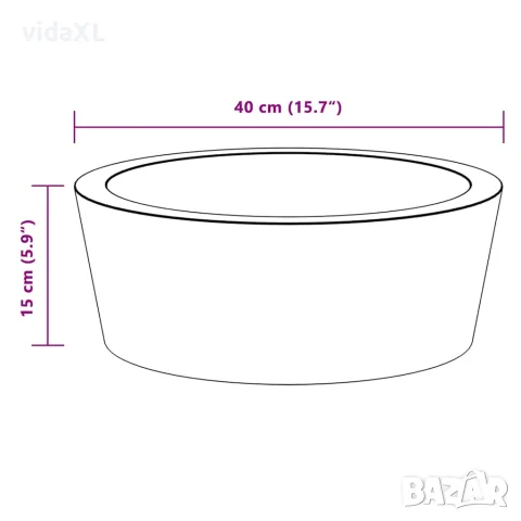 vidaXL Кремава мивка, Ø40x15 см, мрамор, снимка 9 - Мивки - 56146148